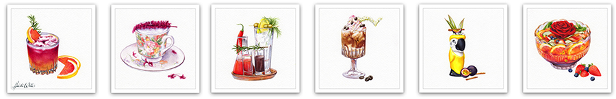 Heidi Willis_cocktail Illustration_illustrator_watercolour