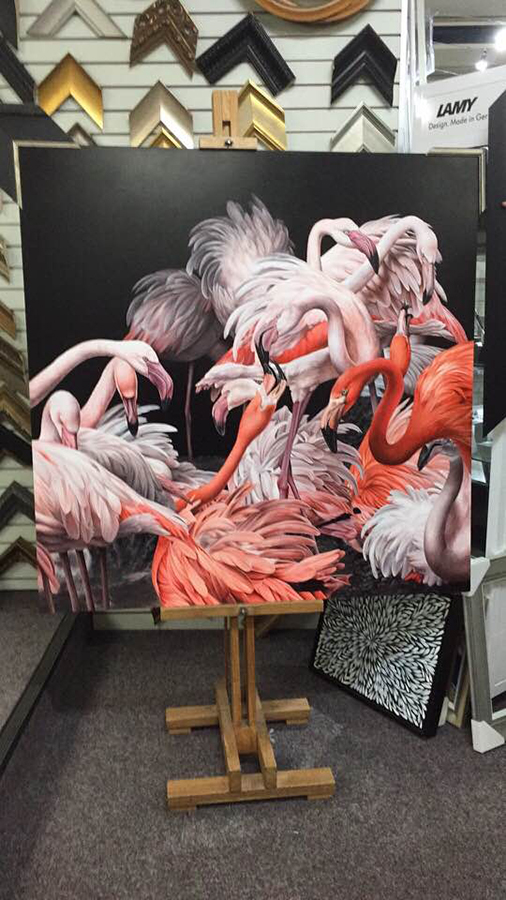 heidi willis_flamingo painting_birds in art_bird painting